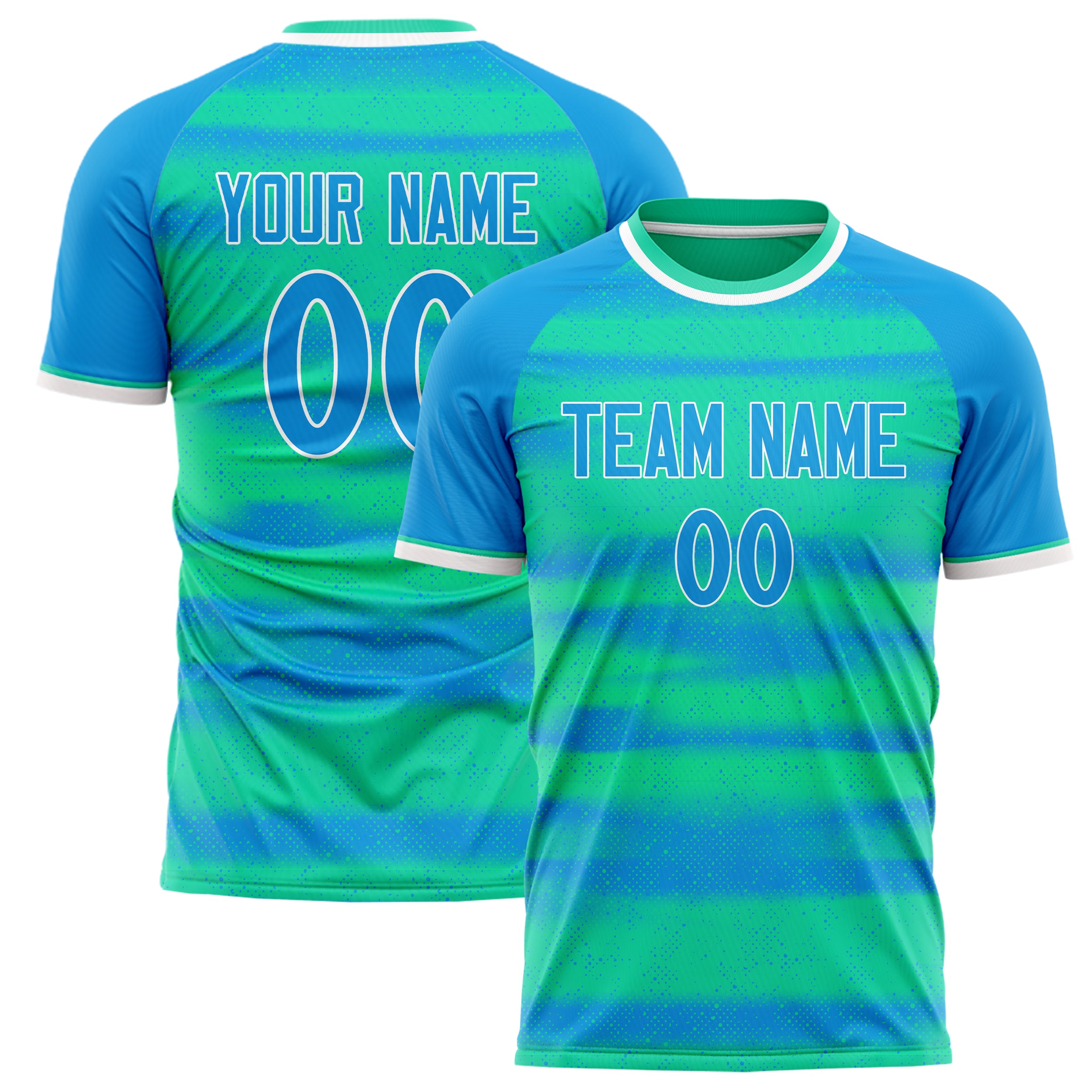 Personalized Blue & Teal Pattern Soccer Jersey