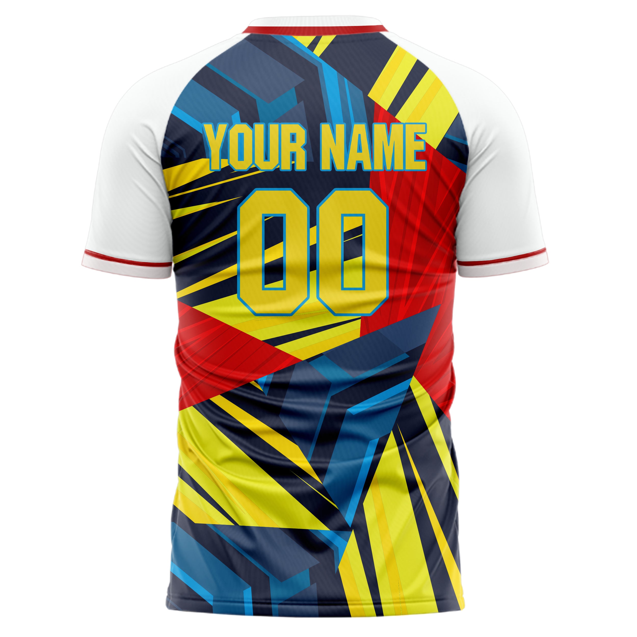 Personalized White & Gold Pattern Soccer Jersey
