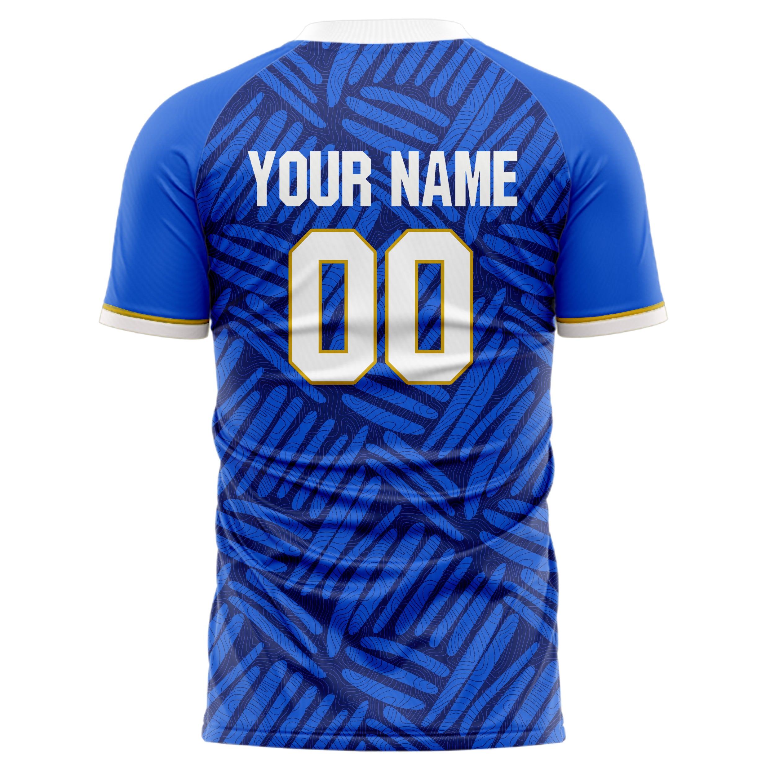 Personalized Blue & Navy Pattern Soccer Jersey