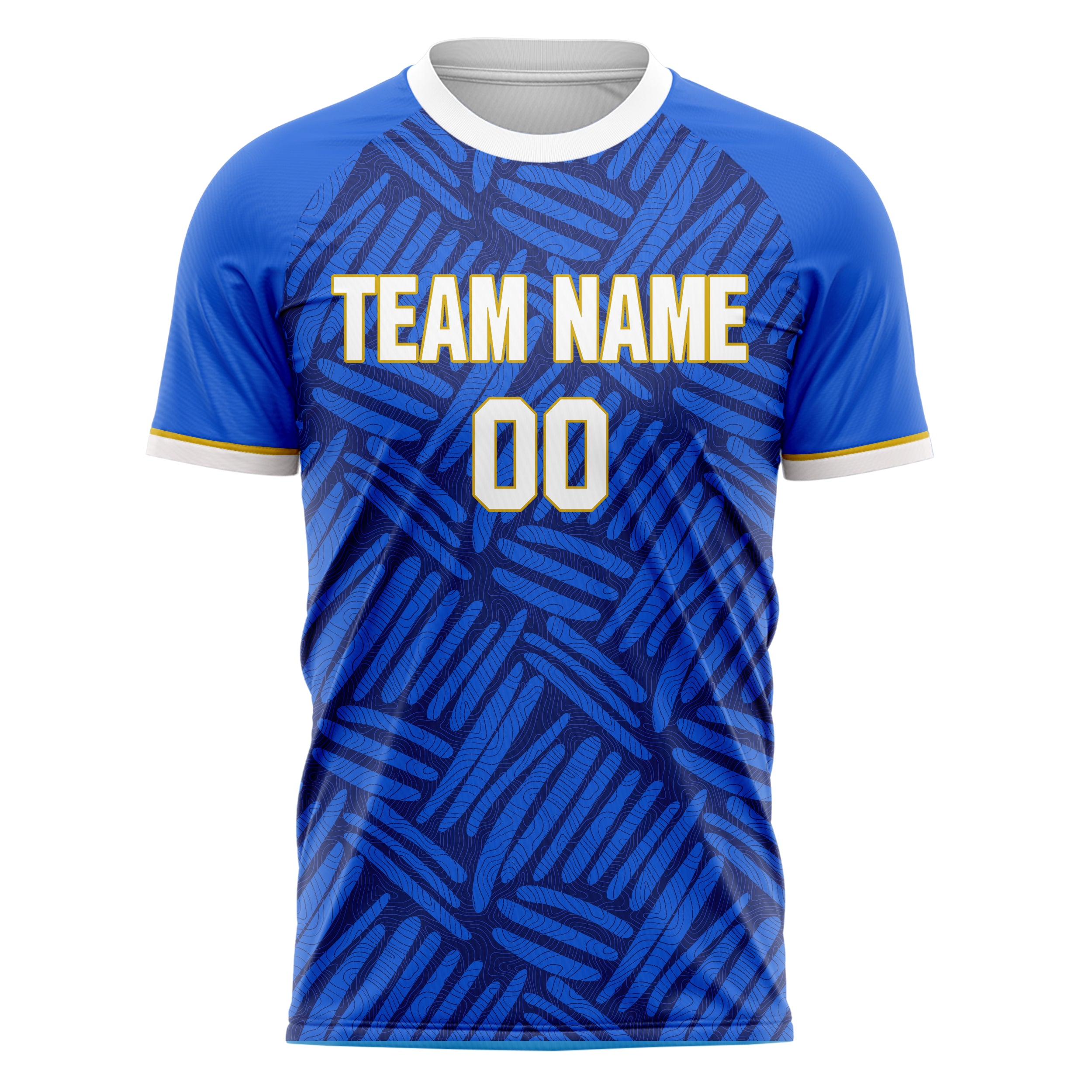 Personalized Blue & Navy Pattern Soccer Jersey