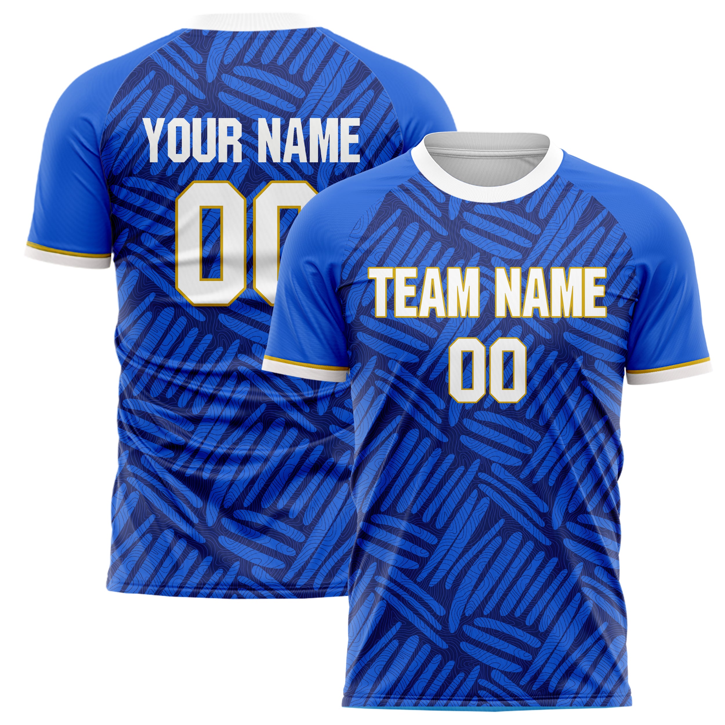 Personalized Blue & Navy Pattern Soccer Jersey