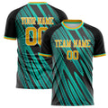 Personalized Black & Teal Pattern Soccer Jersey