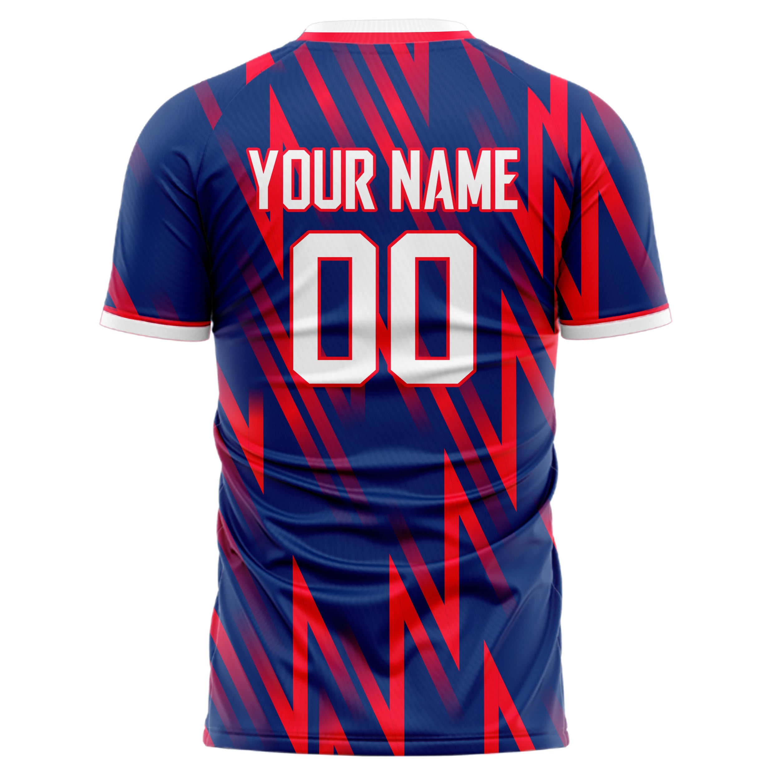 Personalized Navy & Red Pattern Soccer Jersey