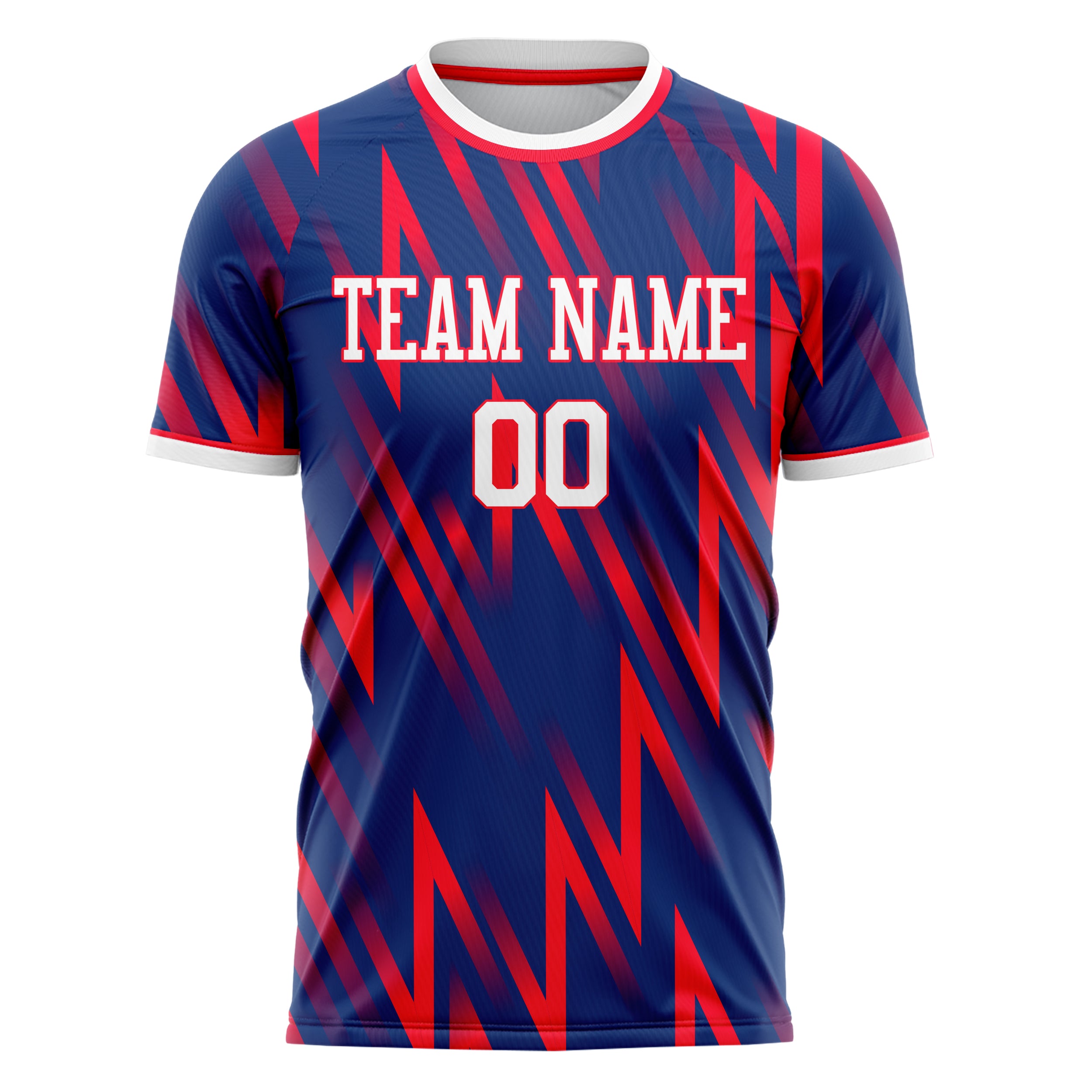 Personalized Navy & Red Pattern Soccer Jersey