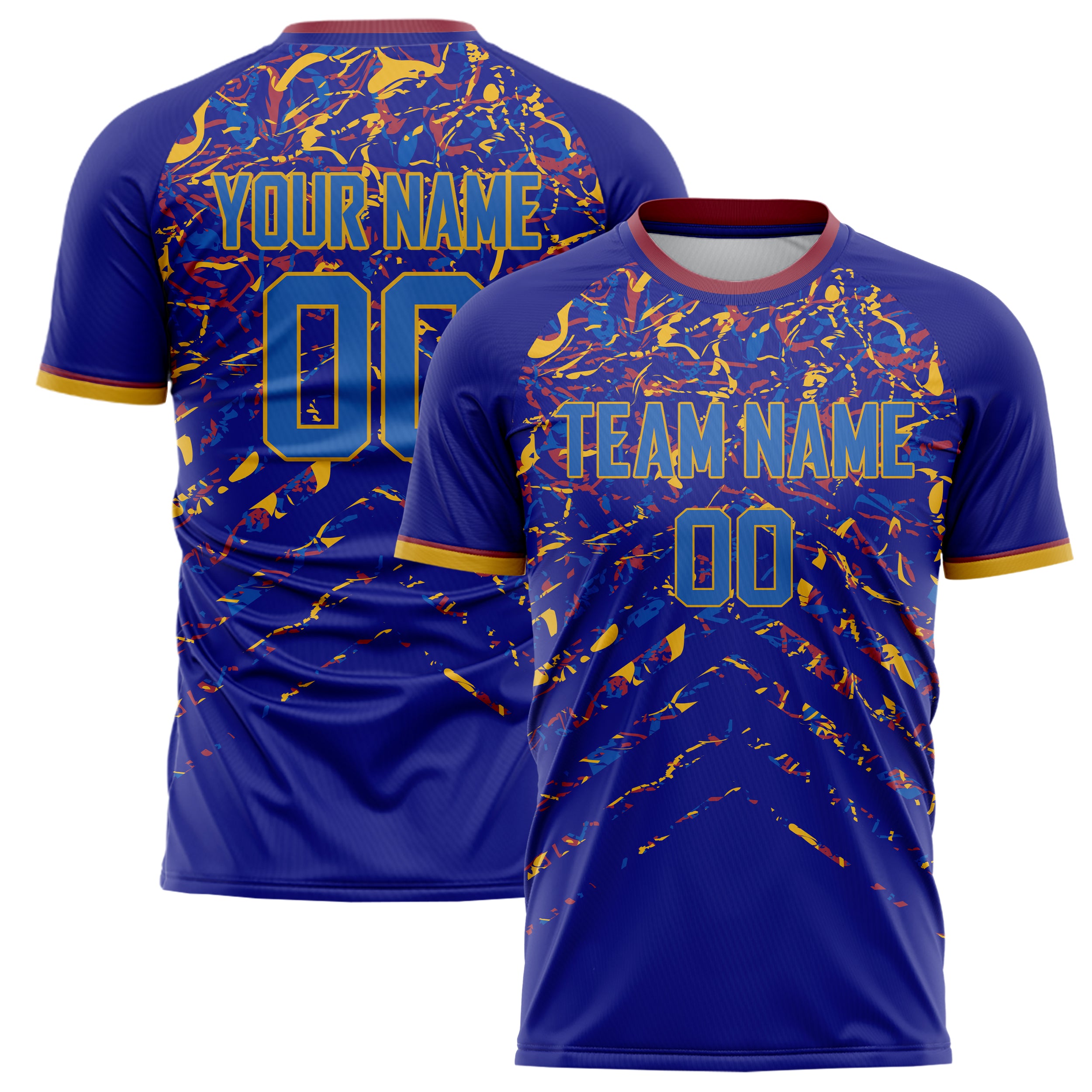 Personalized Purple & Blue Pattern Soccer Jersey