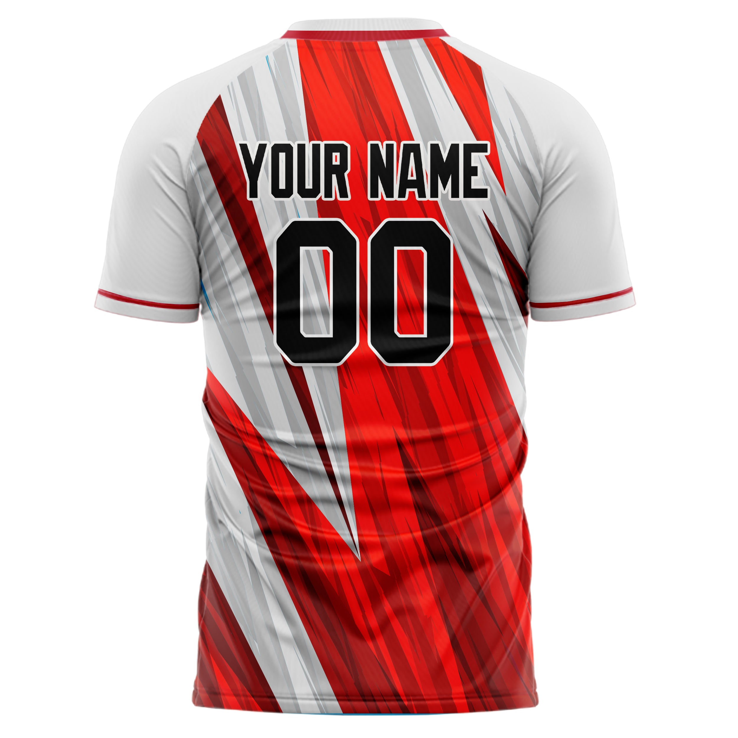 Personalized White & Red Pattern Soccer Jersey