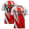 Personalized White & Red Pattern Soccer Jersey