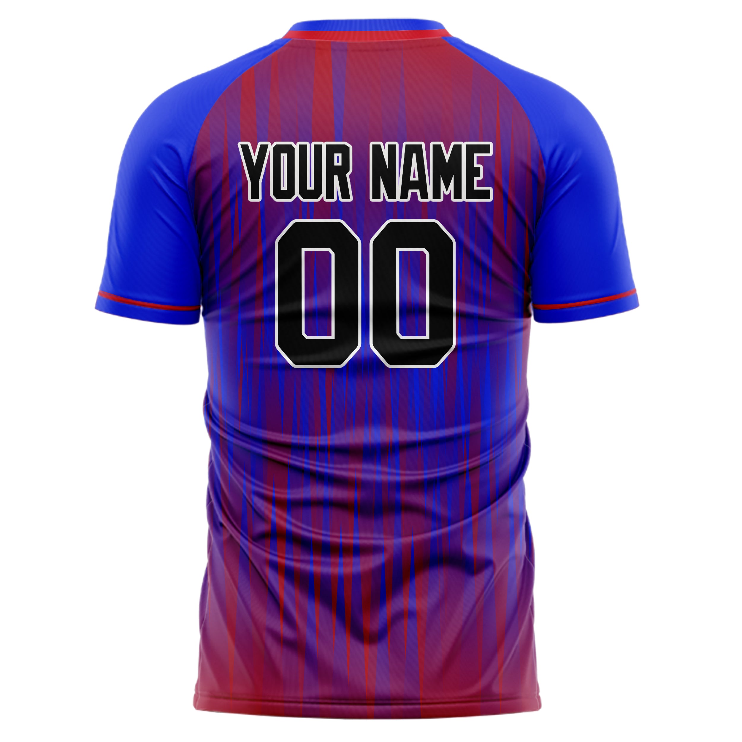 Personalized Blue & Red Pattern Soccer Jersey