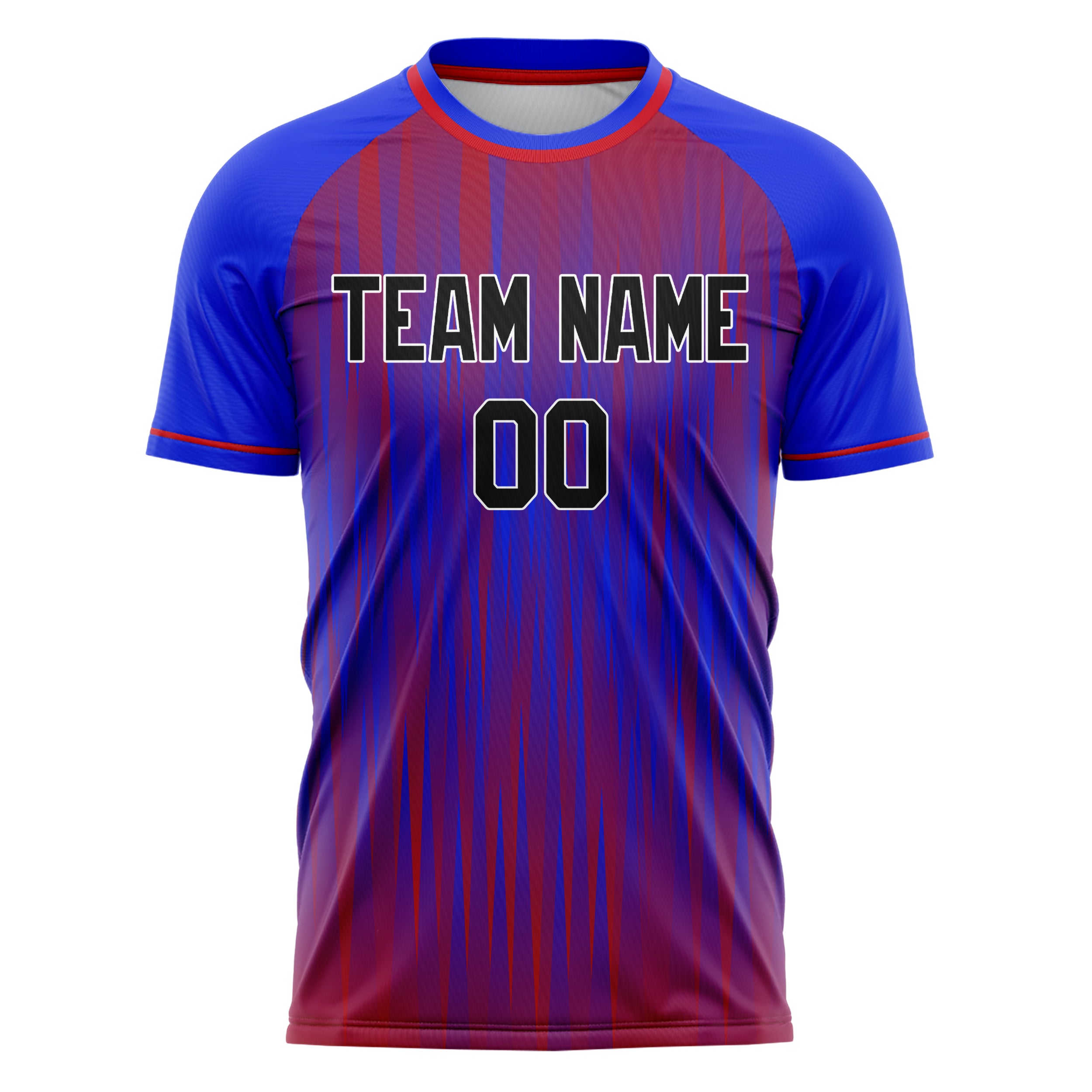 Personalized Blue & Red Pattern Soccer Jersey