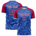 Personalized Blue & Red Pattern Soccer Jersey