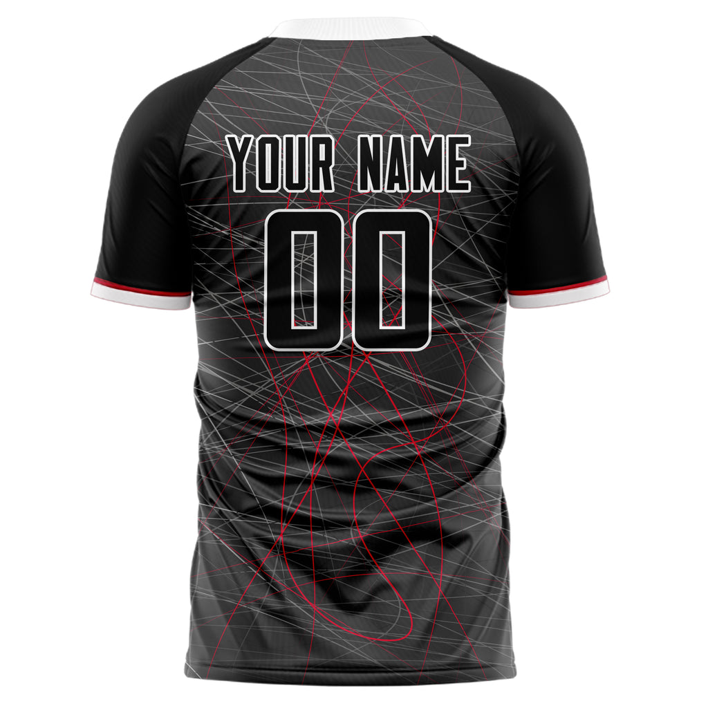 Personalized Gray & Black Pattern Soccer Jersey