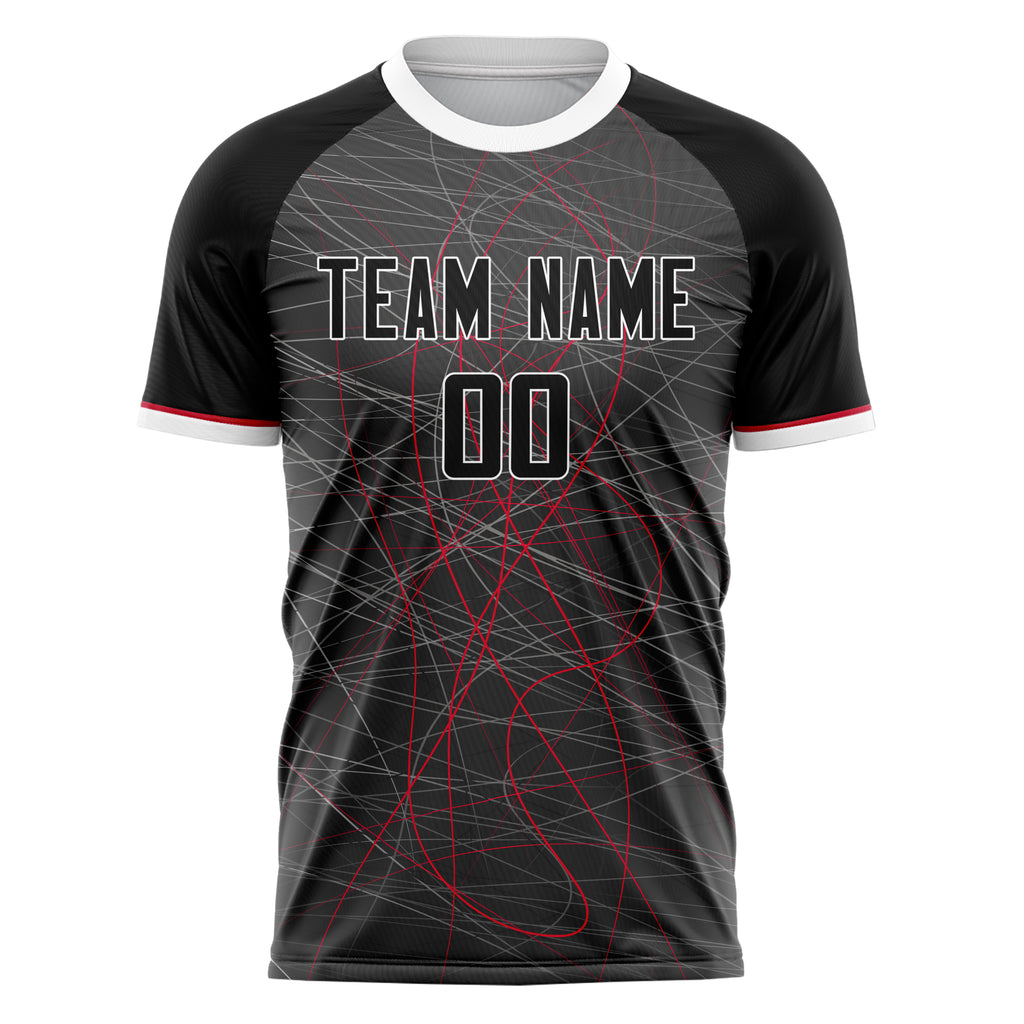 Personalized Gray & Black Pattern Soccer Jersey