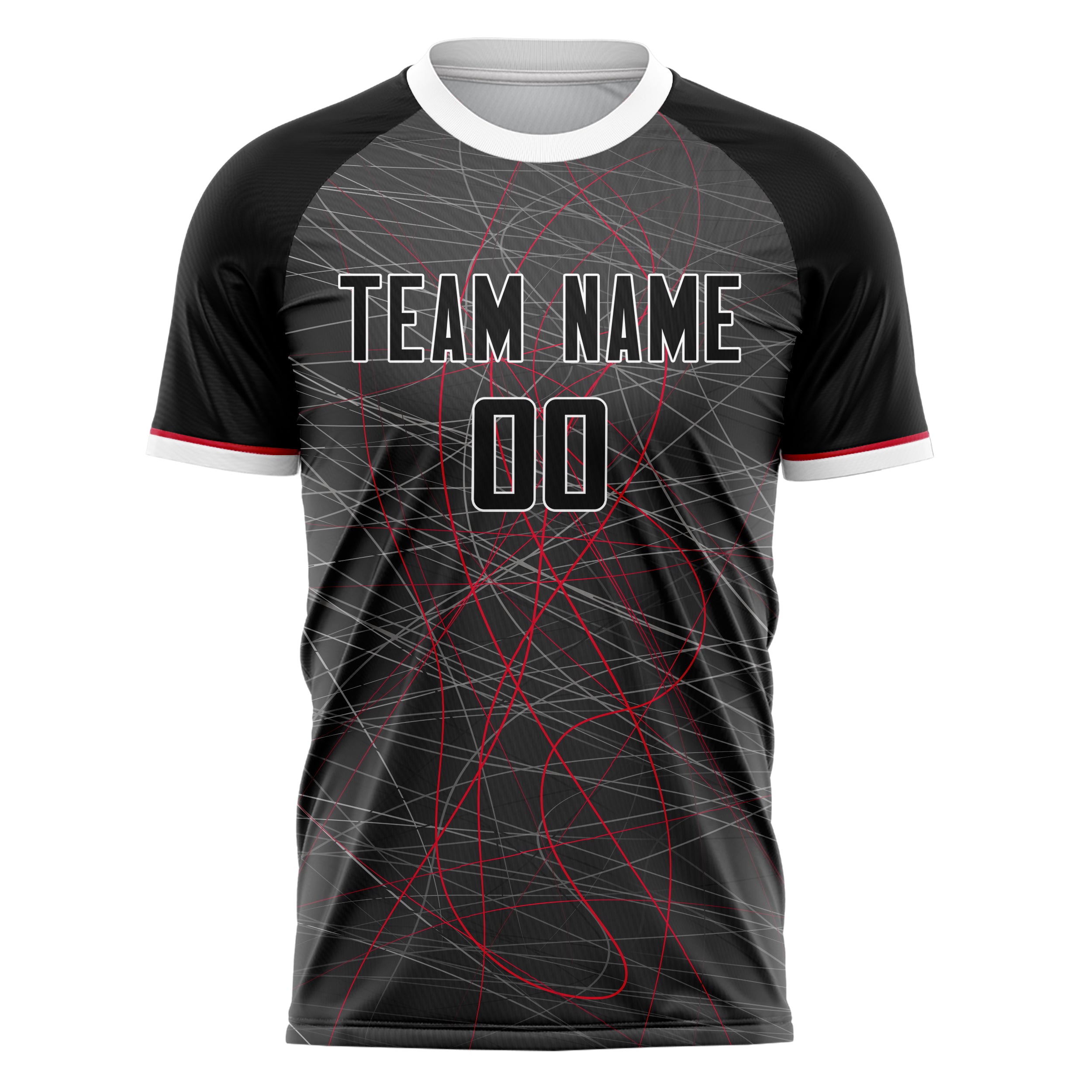 Personalized Gray & Black Pattern Soccer Jersey