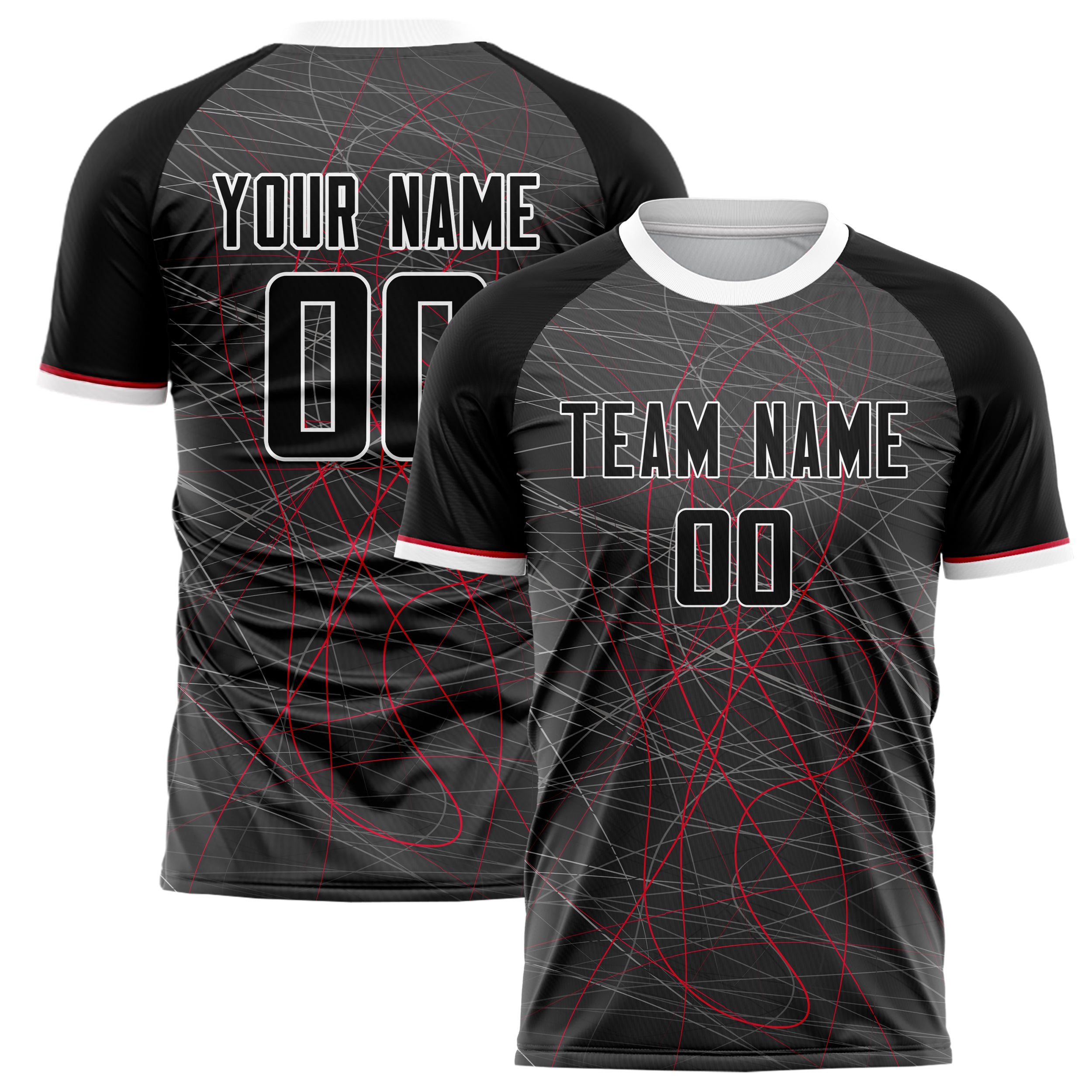 Personalized Gray & Black Pattern Soccer Jersey