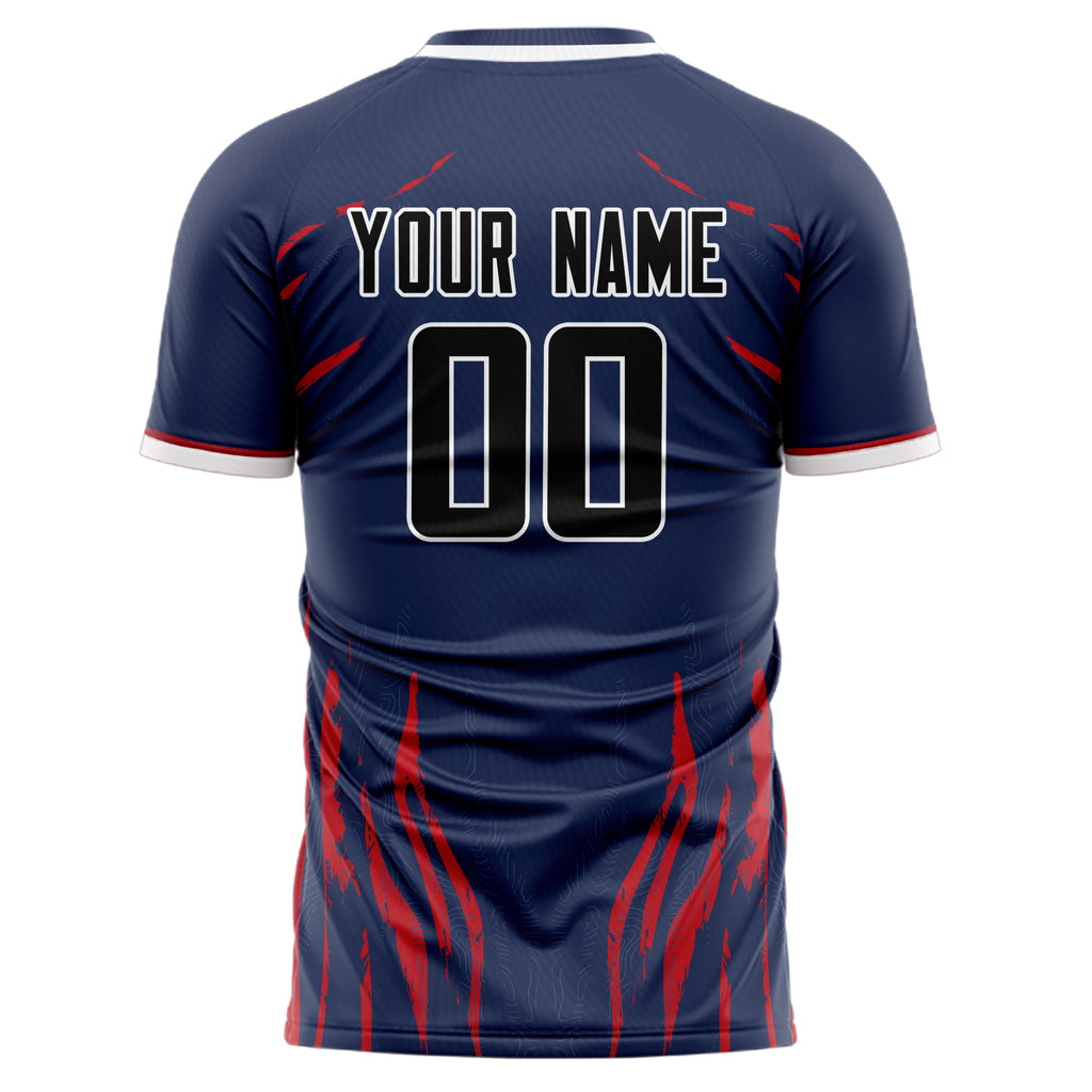 Personalized Navy & Black Pattern Soccer Jersey