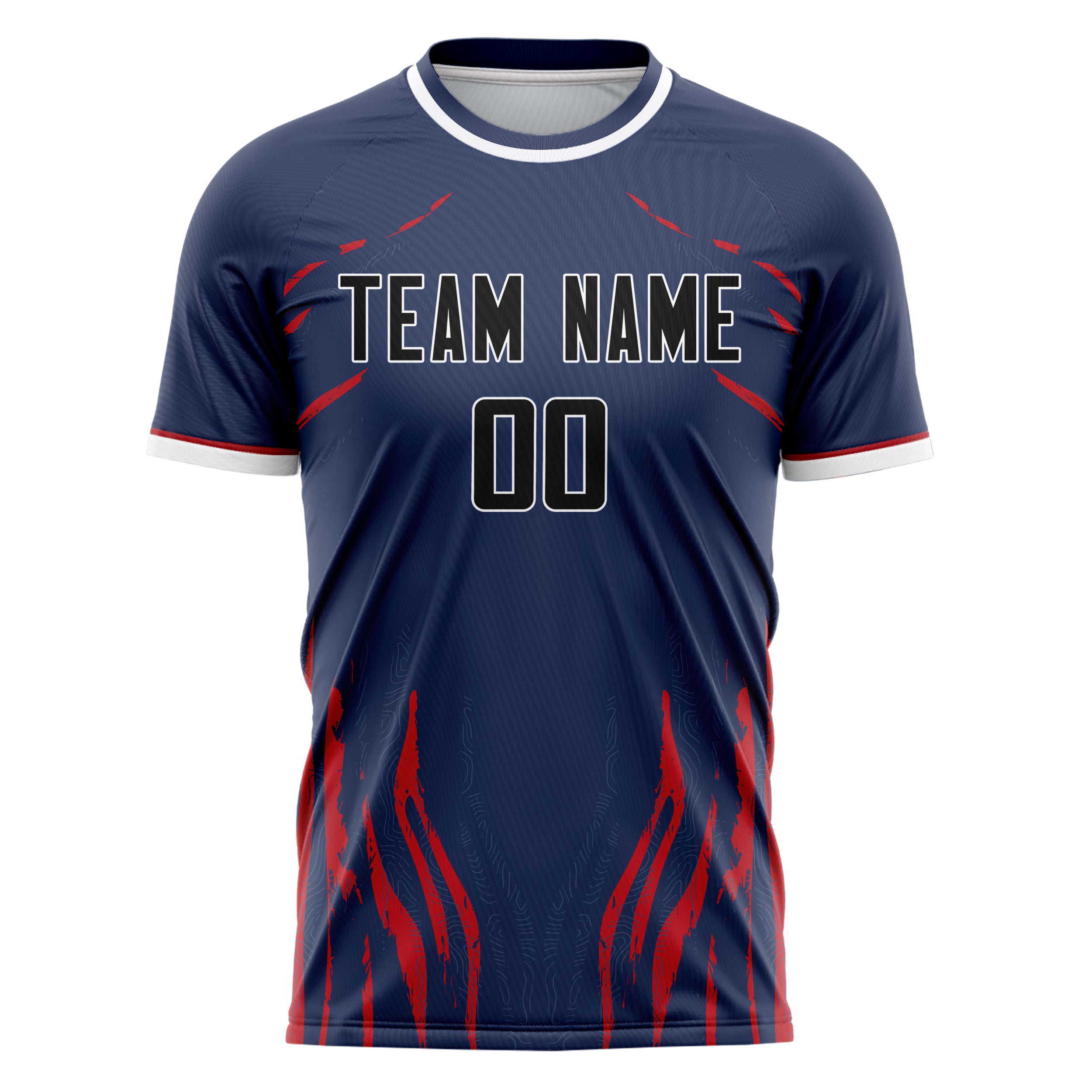 Personalized Navy & Black Pattern Soccer Jersey