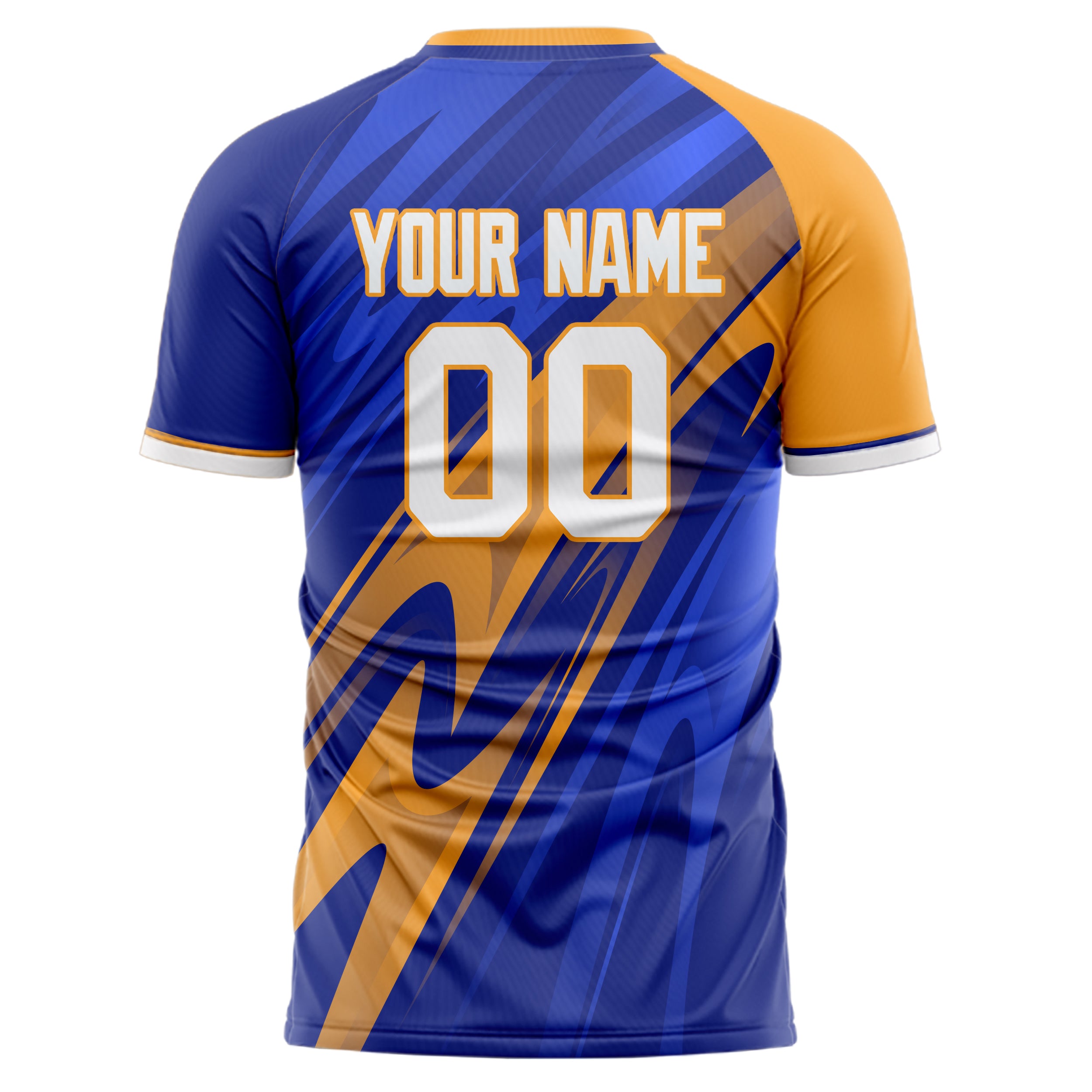 Personalized Blue & Orange Pattern Soccer Jersey
