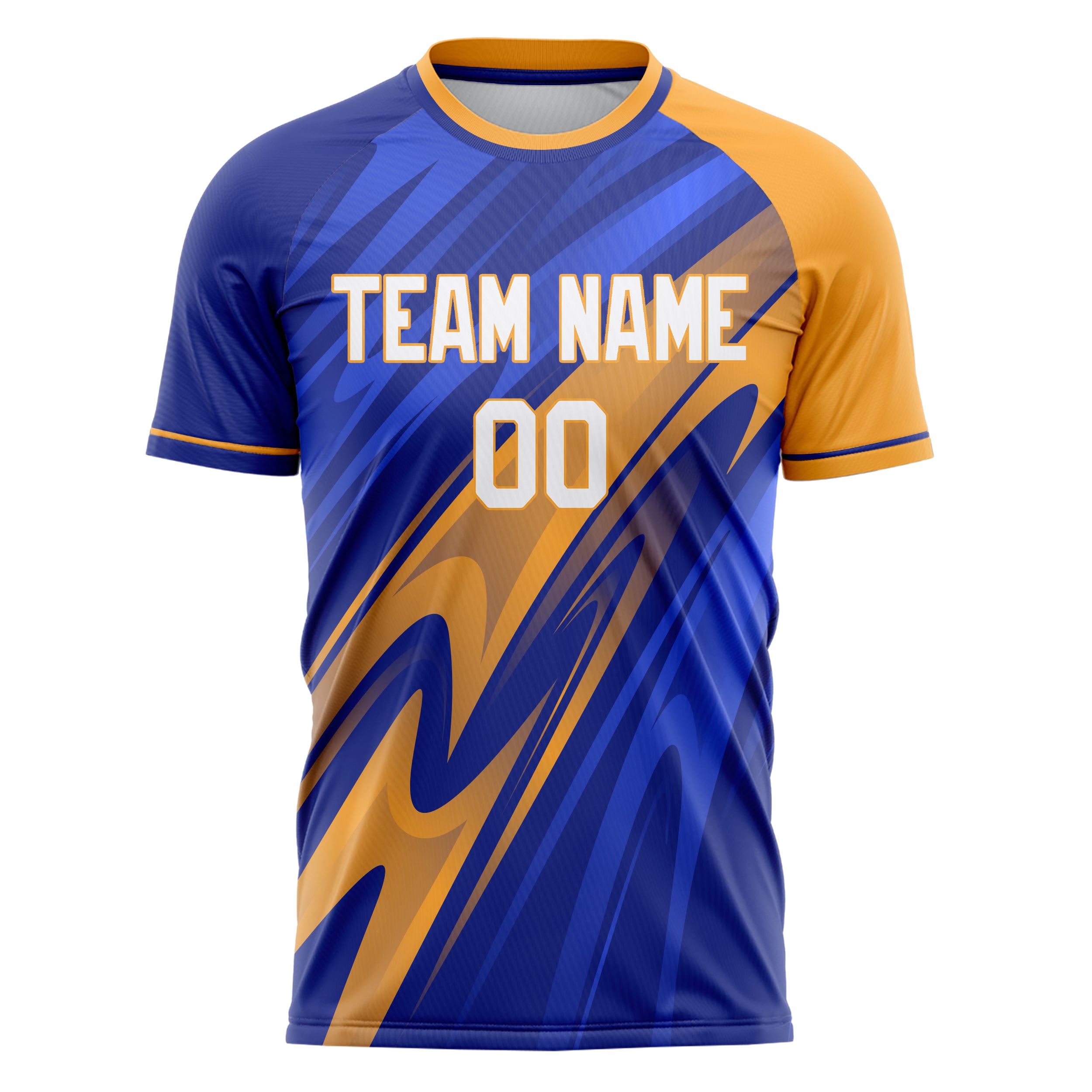 Personalized Blue & Orange Pattern Soccer Jersey