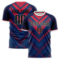 Personalized Navy & Red Pattern Soccer Jersey