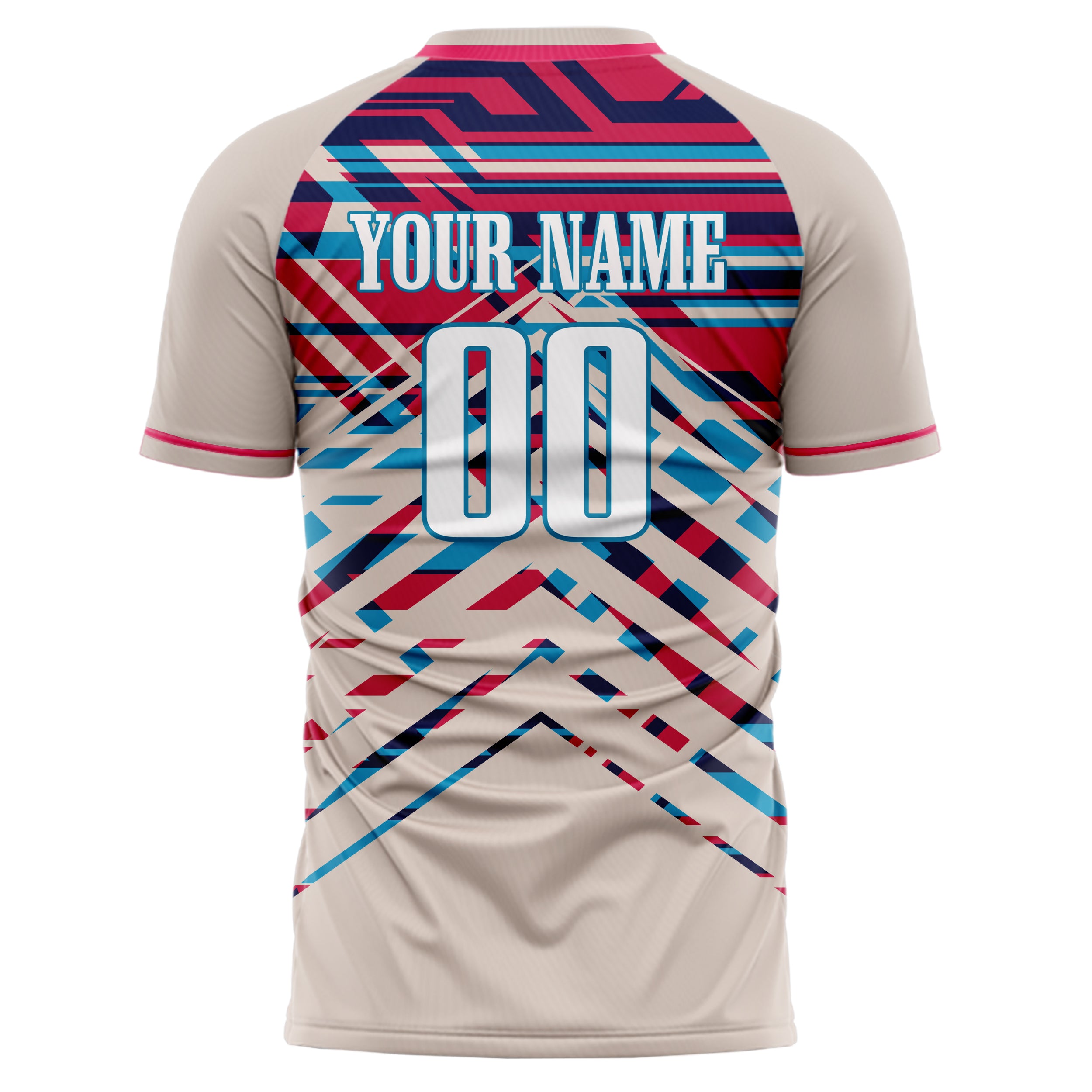 Personalized Cream & Pink Pattern Soccer Jersey