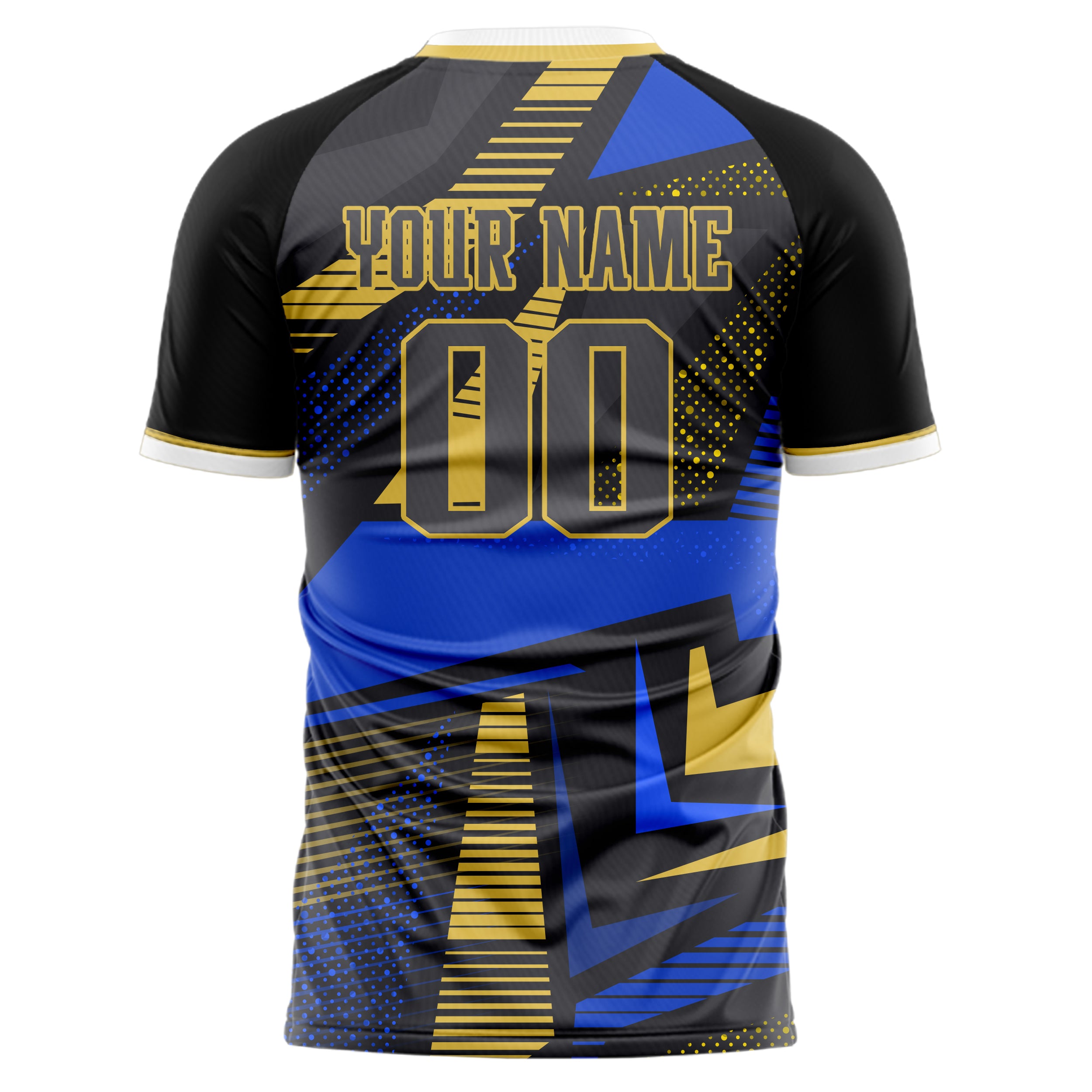 Personalized Black & Blue Pattern Soccer Jersey
