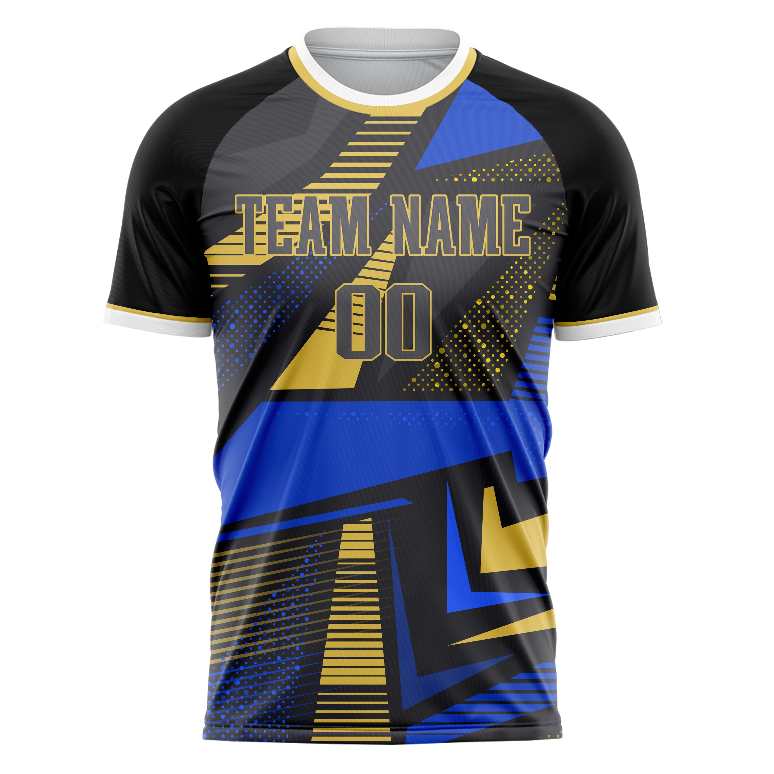 Personalized Black & Blue Pattern Soccer Jersey