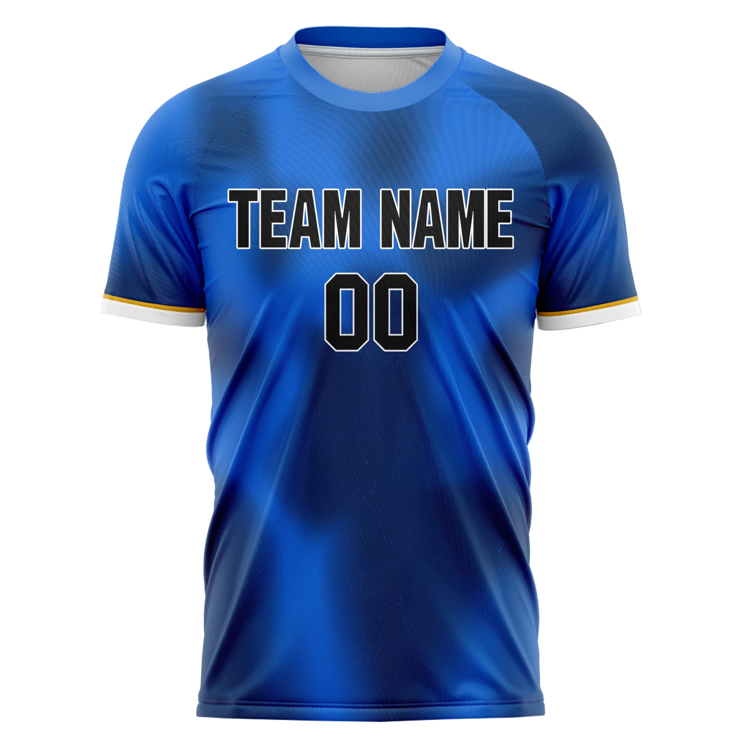 Personalized Blue & Black Pattern Soccer Jersey