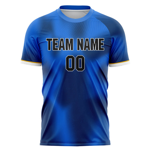 Personalized Blue & Black Pattern Soccer Jersey