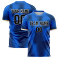 Personalized Blue & Black Pattern Soccer Jersey