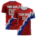 Personalized Red & Gray Pattern Soccer Jersey