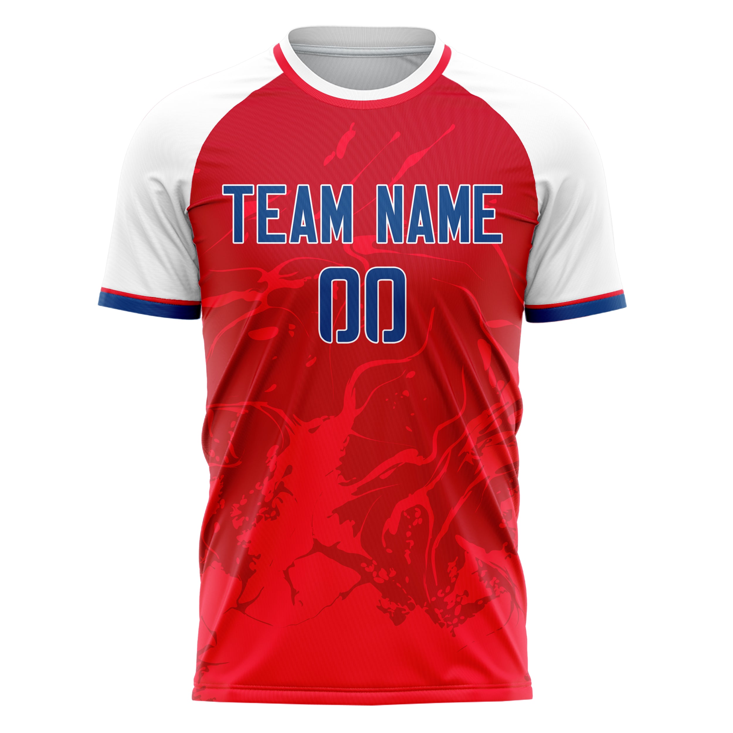 Personalized Red & White Pattern Soccer Jersey