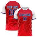 Personalized Red & White Pattern Soccer Jersey