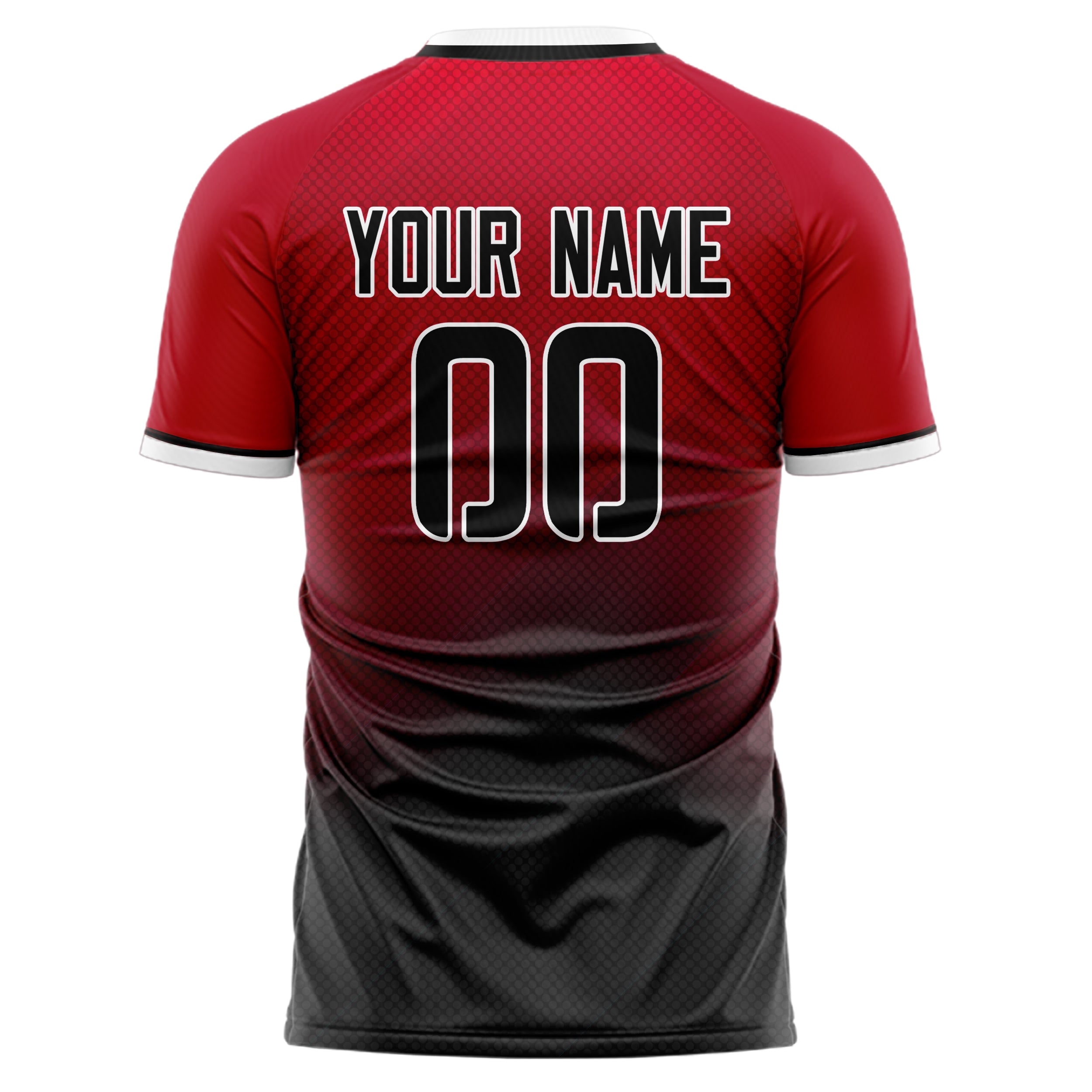Personalized Red & Black Pattern Soccer Jersey