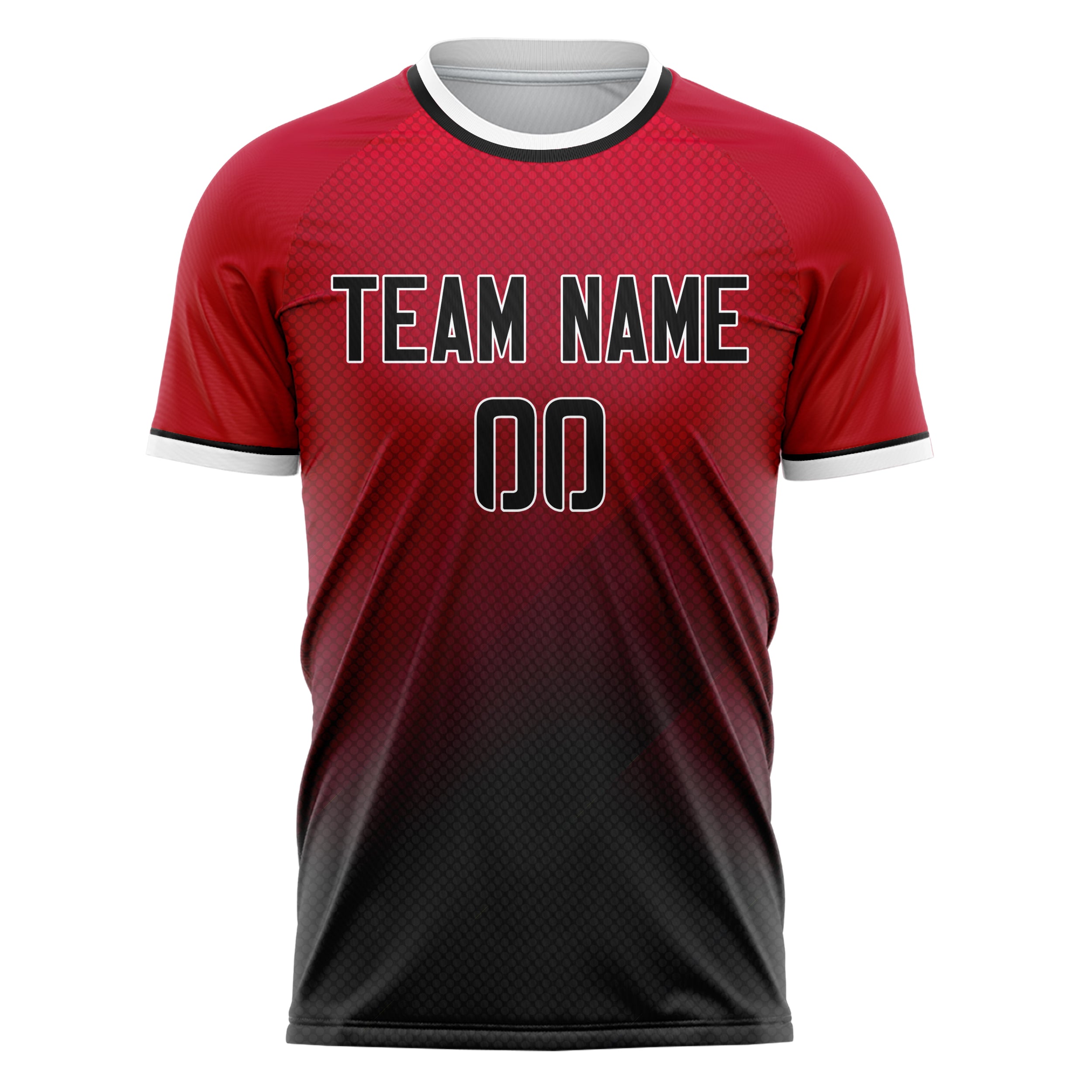 Personalized Red & Black Pattern Soccer Jersey
