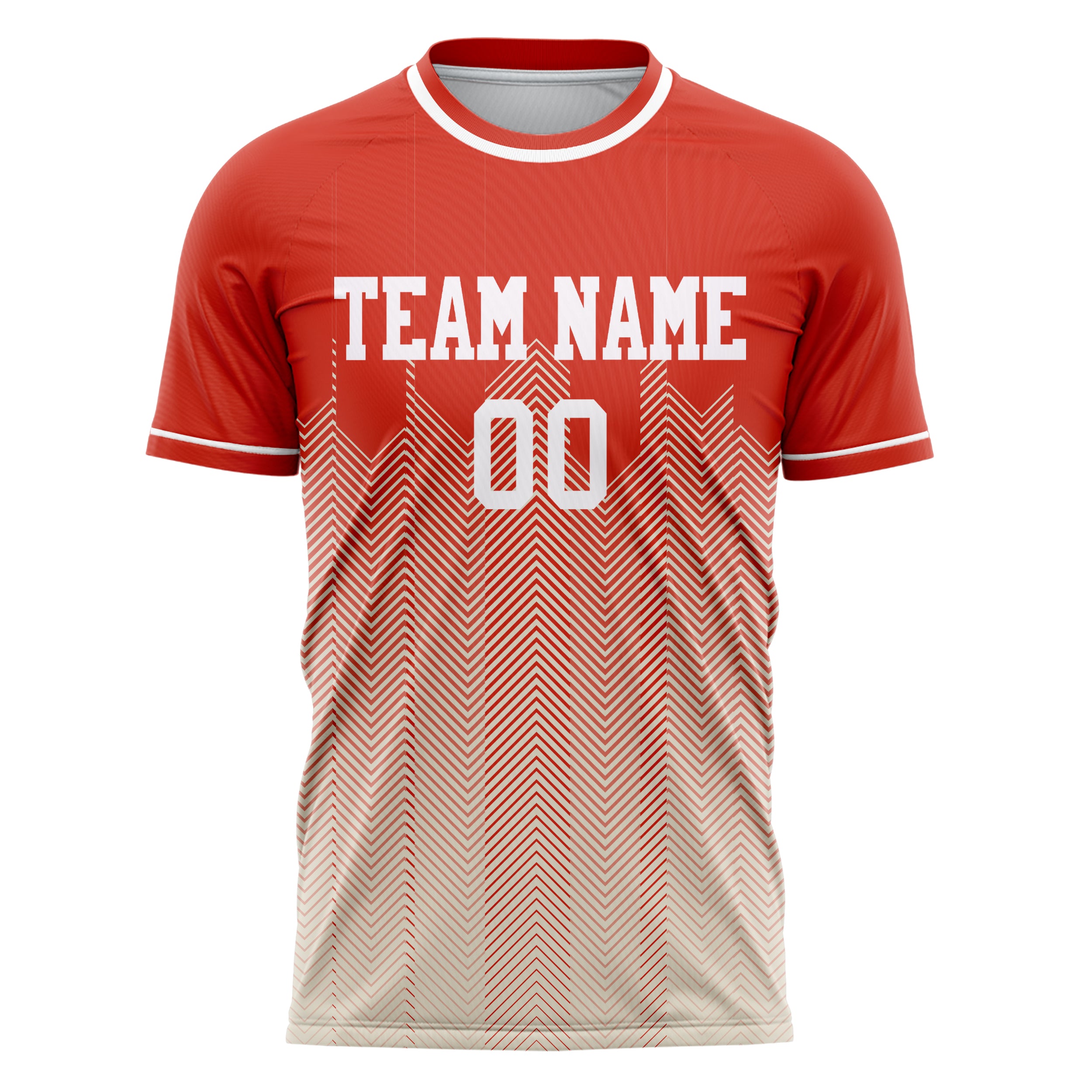 Personalized Red & Cream Pattern Soccer Jersey