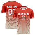 Personalized Red & Cream Pattern Soccer Jersey