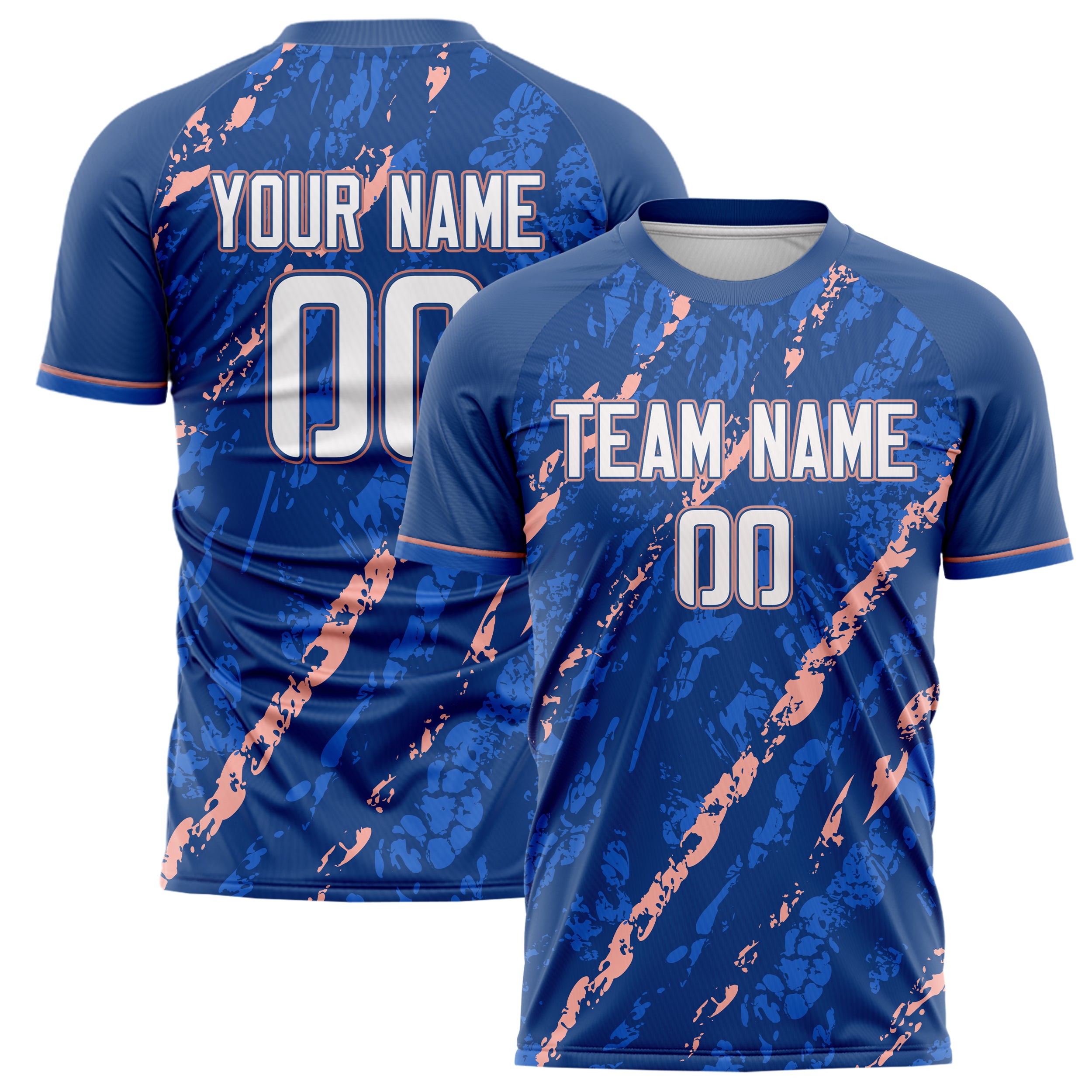 Personalized Navy & Pink Pattern Soccer Jersey