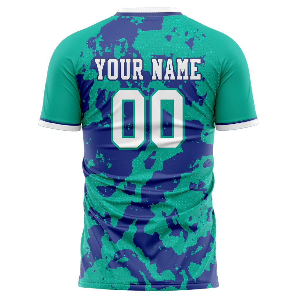 Personalized Teal & Purple Pattern Soccer Jersey