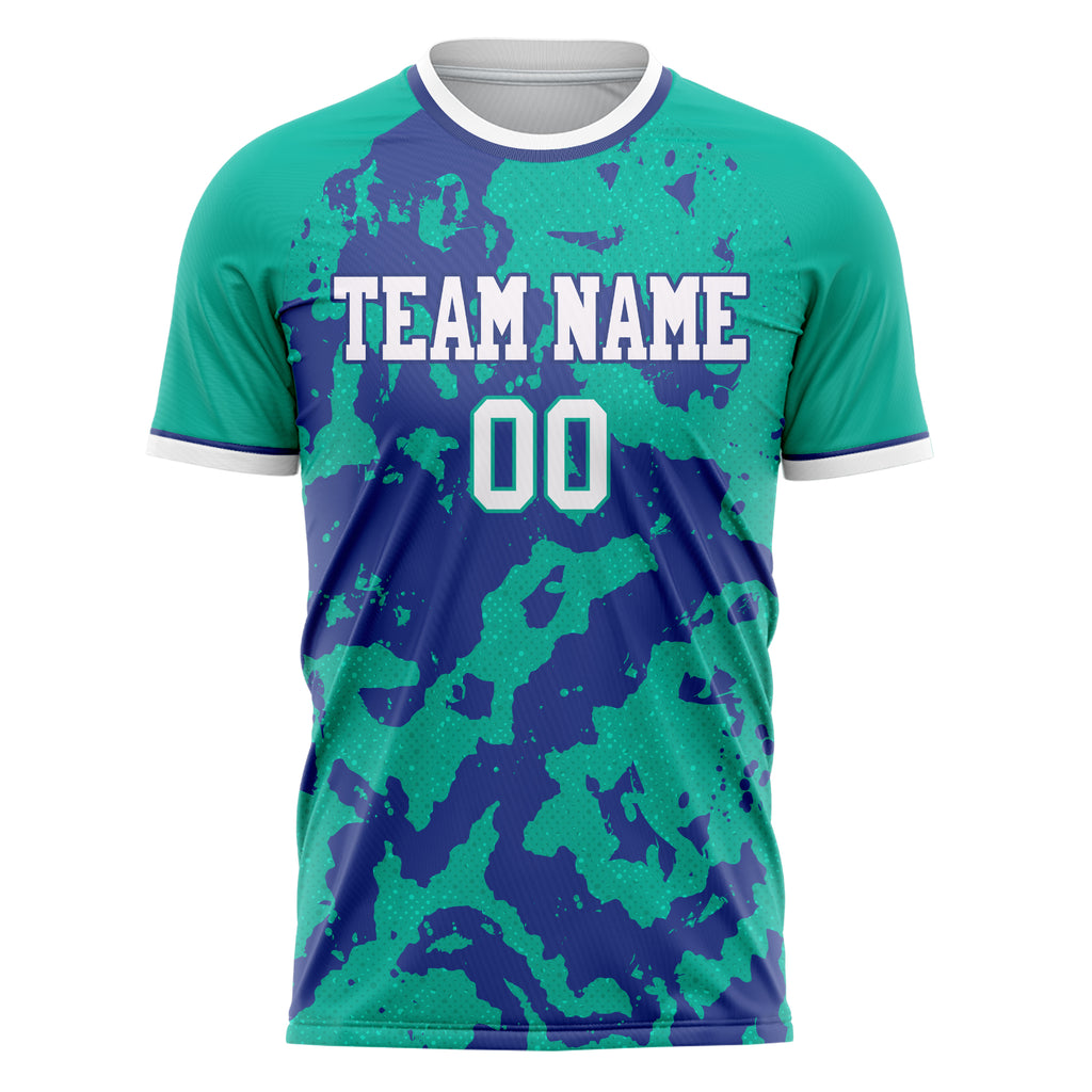 Personalized Teal & Purple Pattern Soccer Jersey