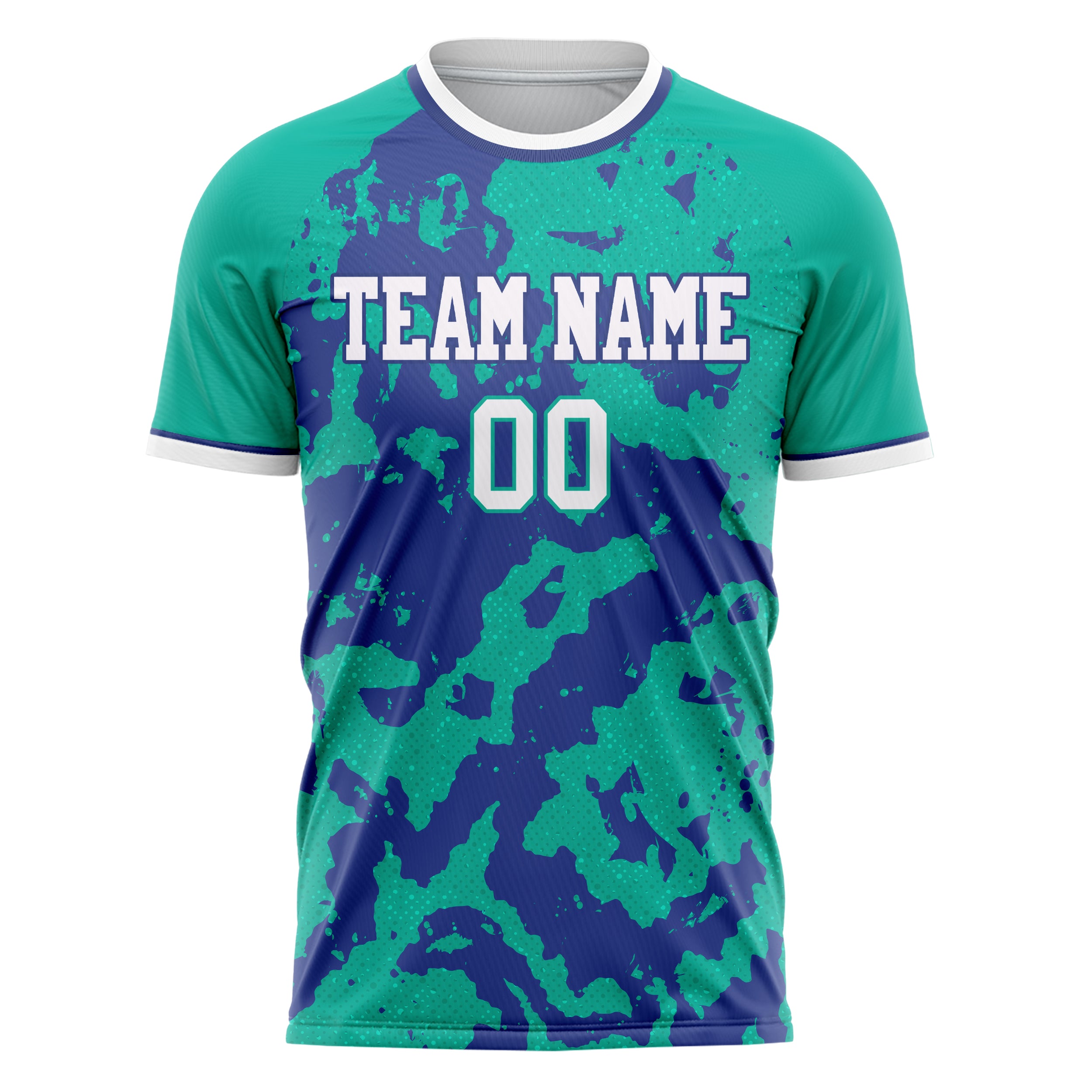 Personalized Teal & Purple Pattern Soccer Jersey