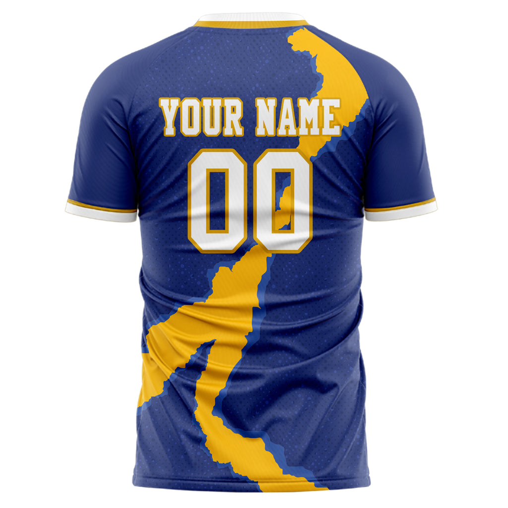 Personalized Navy & Gold Pattern Soccer Jersey