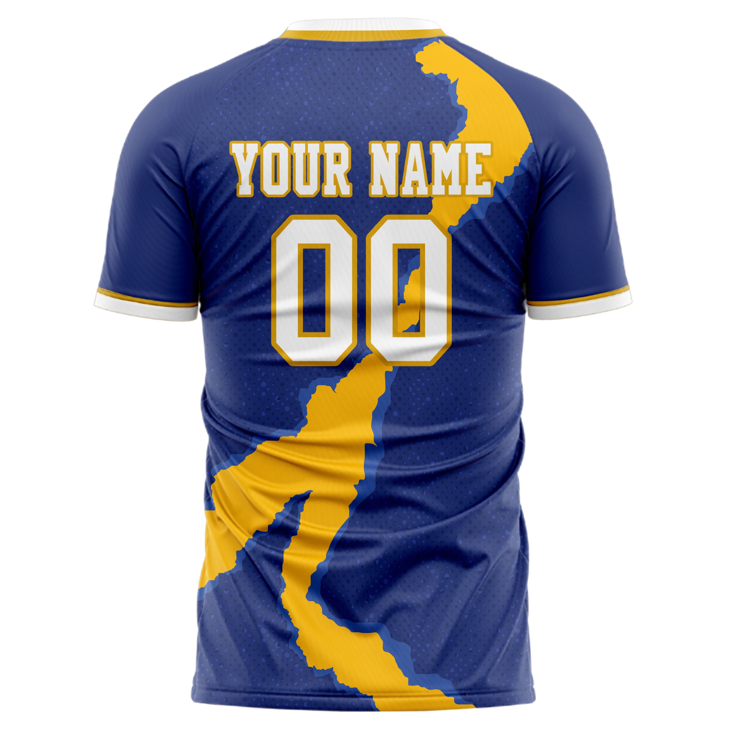 Personalized Navy & Gold Pattern Soccer Jersey