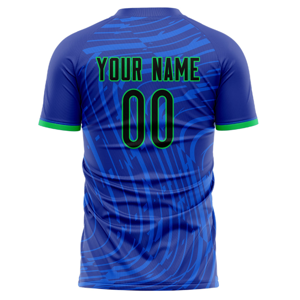 Personalized Blue & Teal Pattern Soccer Jersey