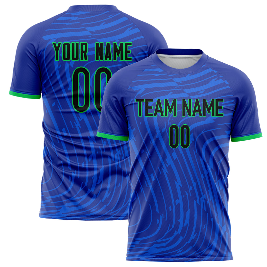 Personalized Blue & Teal Pattern Soccer Jersey