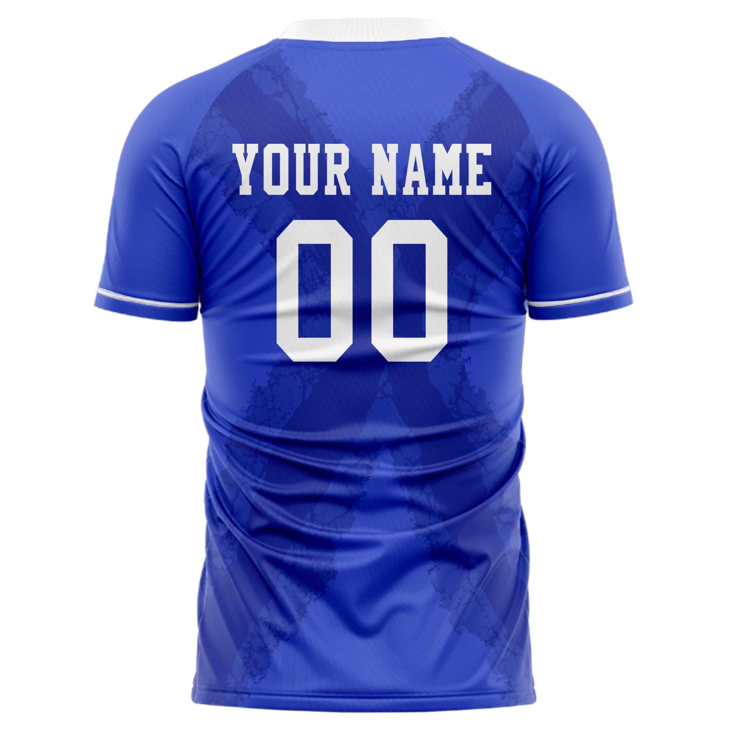Personalized Blue & White Pattern Soccer Jersey