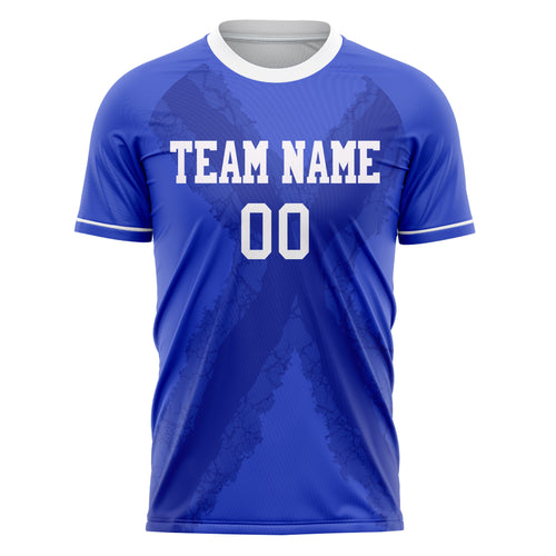 Personalized Blue & White Pattern Soccer Jersey