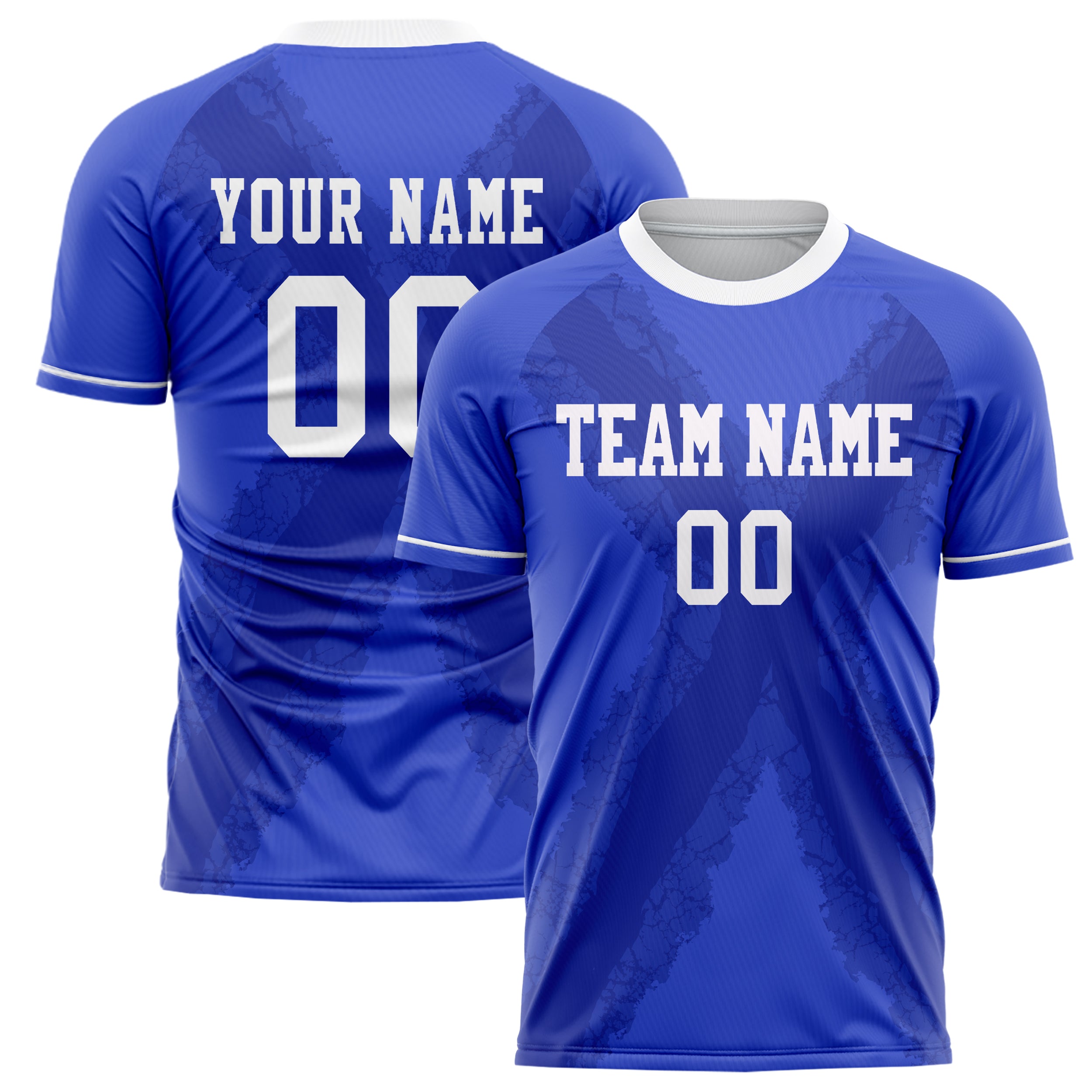 Personalized Blue & White Pattern Soccer Jersey