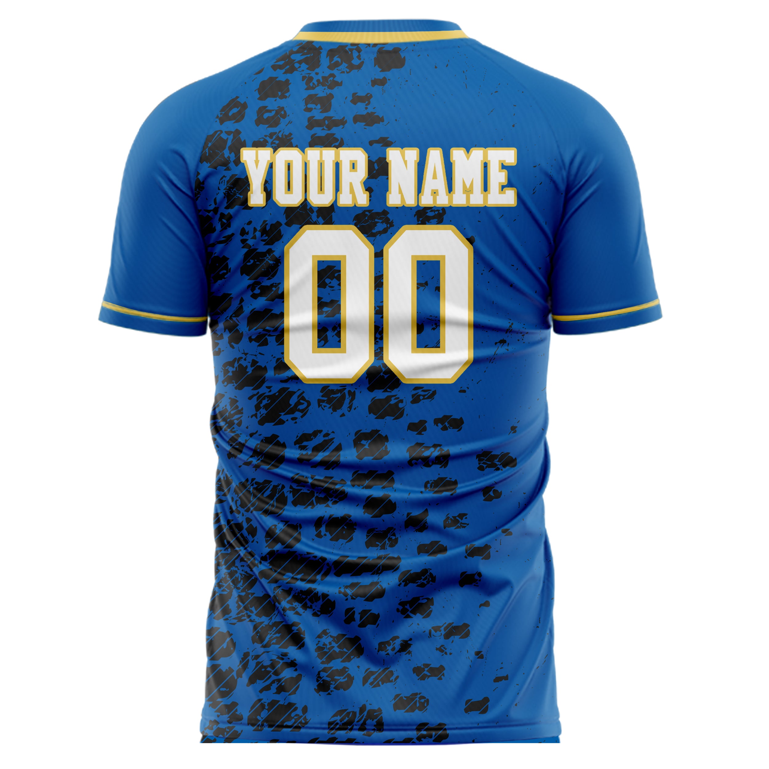 Personalized Blue & Black Pattern Soccer Jersey