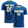 Personalized Blue & Black Pattern Soccer Jersey