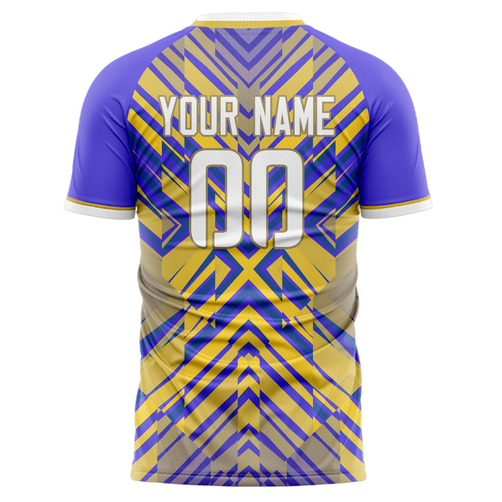 Personalized Yellow & Purple Pattern Soccer Jersey